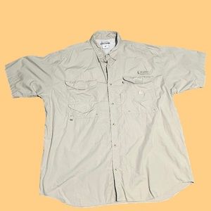 Columbia Khaki PFG Short Sleeve Shirt